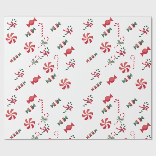 Feestelijke candysticks cadeaupapier (Vlak)