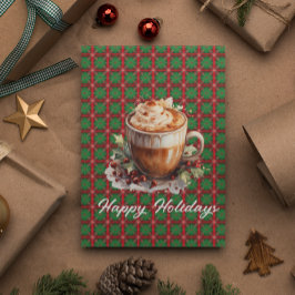 Feestelijke Cappucinio Aanpasbaar Feestdagenkaart