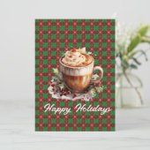 Feestelijke Cappucinio  Feestdagenkaart (Staand voorkant)