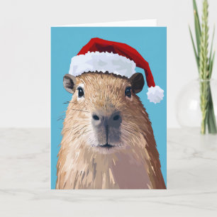 Feestelijke Capybara in Santa Hat