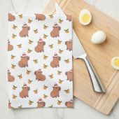 Feestelijke Capybara kerstvakantie Theedoek (Quarter Fold)