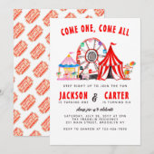 Feestelijke Carnaval Circus Show Kind Joint Birthd Kaart (Voorkant / Achterkant)