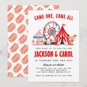 Feestelijke Carnaval Circus Show Kind Joint Birthd Kaart (Voorkant / Achterkant)