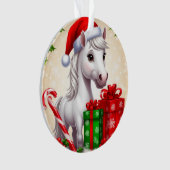 Feestelijke Cartoon in Santa Hat met cadeaus Ornament (voorkant)