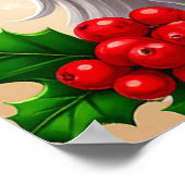 Feestelijke Cartoon in Santa Hat met cadeaus Poster (Hoek)