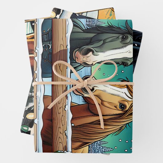 Feestelijke Cartoon in stripboekstijl Inpakpapier Vel (In situ)