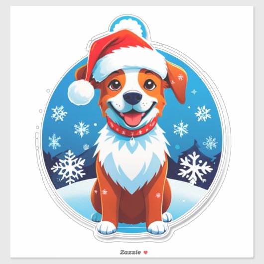 Feestelijke Cartoon Puppy Sticker (Vel)