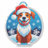 Feestelijke Cartoon Puppy Sticker (Voorkant)