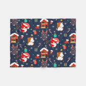 Feestelijke Cartoon Santa Cat Celebration Fleece Deken (Voorkant (Horizontaal))