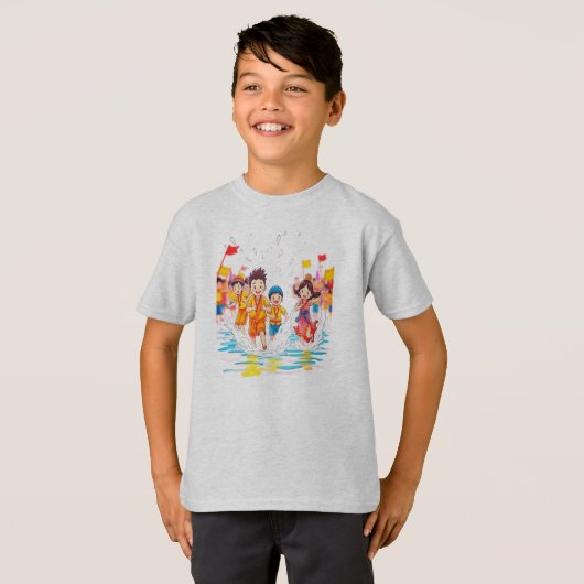 Feestelijke Cartoon T-shirt (Voorkant volledig)