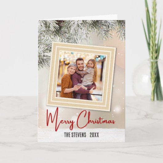 Feestelijke Casual Kleurrijke Kerst 2 Foto Feestdagen Kaart (Voorkant)