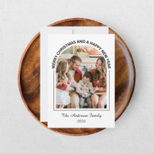 Feestelijke Casual vrolijke kerstfotokaart