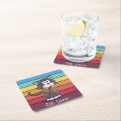 Feestelijke Cat Lover Vierkante Papier Onderzetter (Insitu)