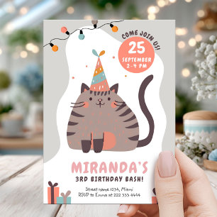Feestelijke Cat Pet Pastelverjaardag Kaart