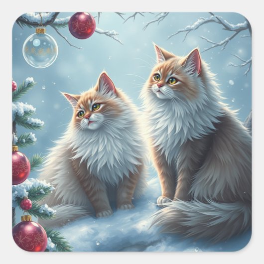 Feestelijke Cat Stickers (Voorkant)