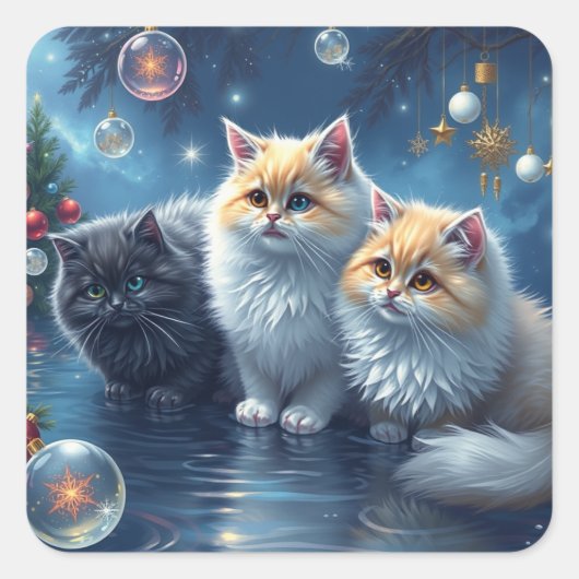 Feestelijke Cat Stickers (Voorkant)