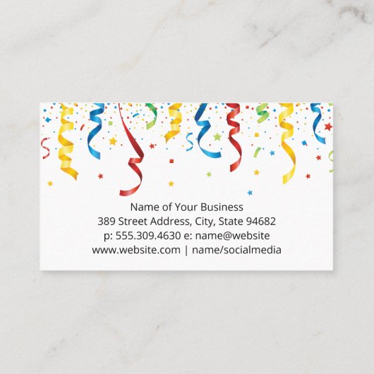 Feestelijke Catering Evenementen Visitekaartje (Achterkant)