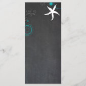Feestelijke Chalkboard Beach Bruiloft Menu (Achterkant)