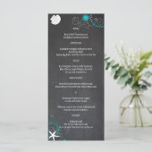 Feestelijke Chalkboard Beach Bruiloft Menu (Staand voorkant)