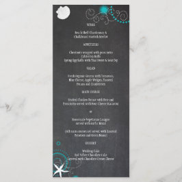 Feestelijke Chalkboard Beach Bruiloft Menu