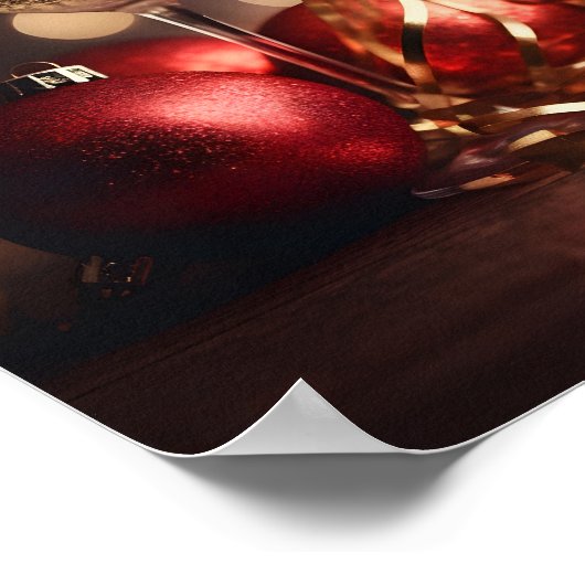 Feestelijke champagne glas vakantie poster (Hoek)