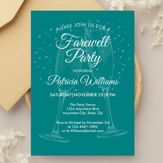 Feestelijke Champagne Vrouwen Afscheidsfeest Kaart