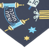 Feestelijke Chanoeka gepersonaliseerde Menorah Dre Korte Tafelloper (Hoek)