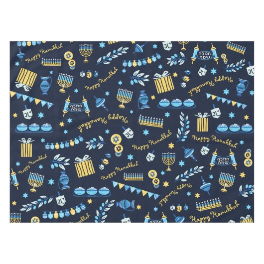 Feestelijke Chanoeka gepersonaliseerde Menorah Dre Tafelkleed (Voorkant (Horizontaal))
