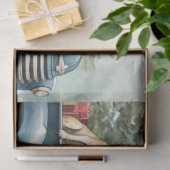 Feestelijke  Charm: Kerstwagen & Honden Tissuepapier (Geschenk)