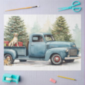 Feestelijke  Charm: Kerstwagen & Honden Tissuepapier (Craft)