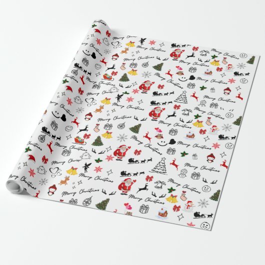 🎄 Feestelijke Cheer Christmas Wrapping Paper Cadeaupapier (Uitgerold)