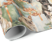 Feestelijke Cheer Franse Bulldog Cadeaupapier (Rol Hoek)