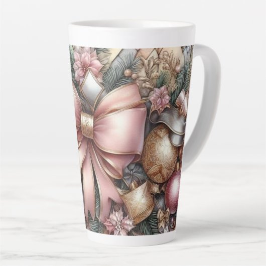 Feestelijke Cheer in zachte tinten Latte Mok (Rechterhoek)