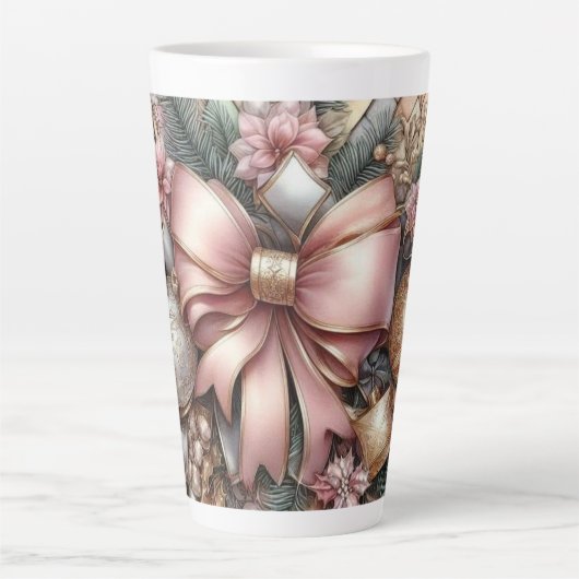 Feestelijke Cheer in zachte tinten Latte Mok (Voorkant)