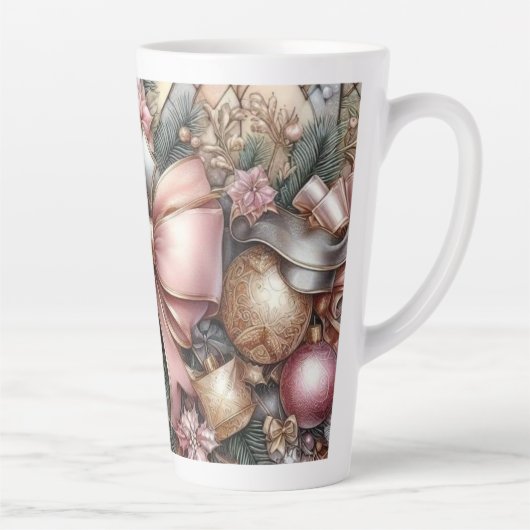 Feestelijke Cheer in zachte tinten Latte Mok (Rechts)