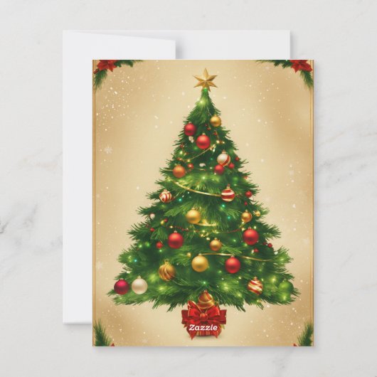 Feestelijke Cheer: Kerstmis en Nieuwjaar Groeten Feestdagenkaart (Achterkant)