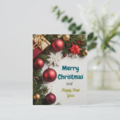 Feestelijke Cheer: Kerstmis en Nieuwjaar Groeten Feestdagenkaart (Staand voorkant)