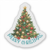 Feestelijke Cheer: Kleurrijk Kerst sticker (Voorkant)