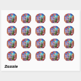 Feestelijke Cheer Sticker" Ronde Sticker