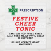 Feestelijke Cheer Tonic Recept Wijnflesetiket Wijn Etiket (Enkel label)