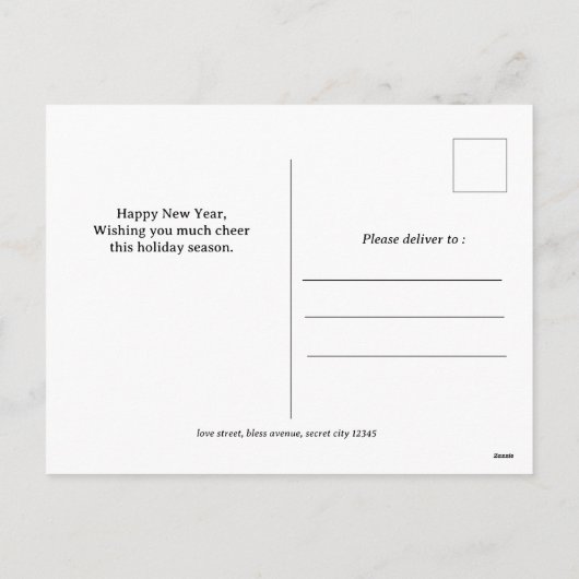 Feestelijke Cheers | Elegant Gelukkig Nieuwjaar 6 Feestdagenkaart (Achterkant)