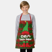Feestelijke Chef Elf Little Helper Red Green Tarta Schort (Gedragen)