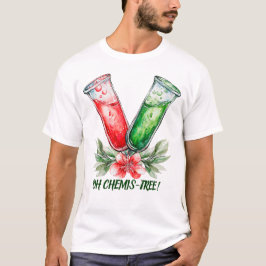 Feestelijke Chemische Testbuis Pun Kunst T-shirt