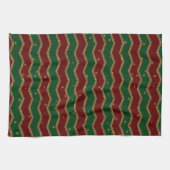 Feestelijke Chevron Kerst Theedoek – Vakantie (Horizontaal)