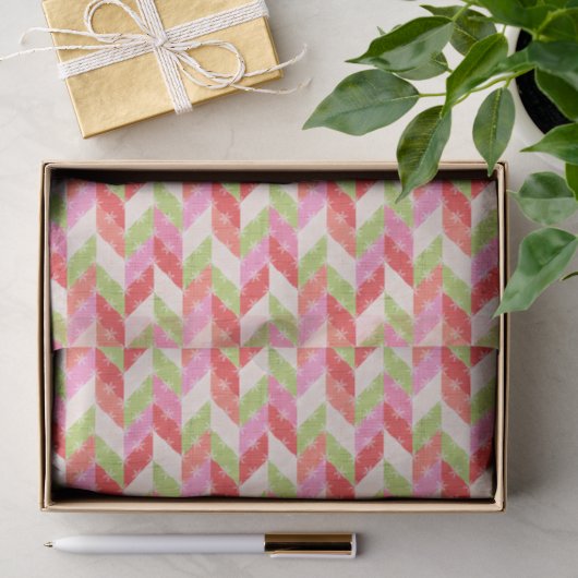 Feestelijke Chevron kerst Tissuepapier (Geschenk)