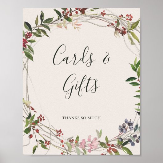 Feestelijke Chic Botanisch | Champagne Kaarten en  Poster (Voorkant)