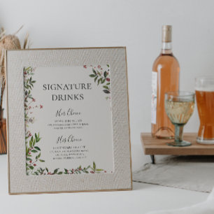 Feestelijke Chic Botanische Champagne Signature Dr Poster