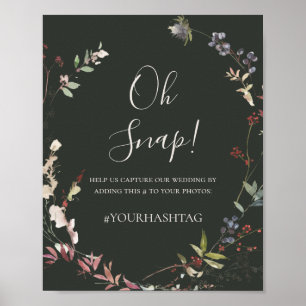 Feestelijke Chic Botanische Donkergroene Oh Snap H Poster