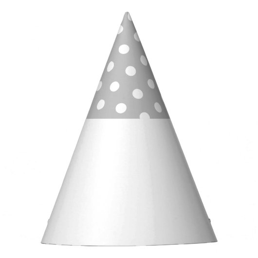 Feestelijke Chic gestippeld lichtgrijs wit kleuren Feesthoedjes (Voorkant)