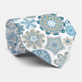 Feestelijke Chic Winter Mandala Sneeuwvlokken Patr Stropdas (Opgerold)